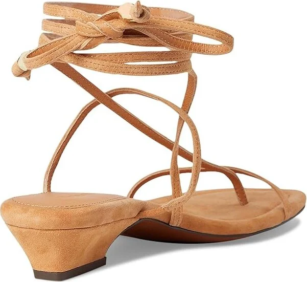 Madewell Tonio Strappy Sandals - Lace Up Suede Women's Dress Sandals Sunbaked Clay : 8 M, Leather - Image 4