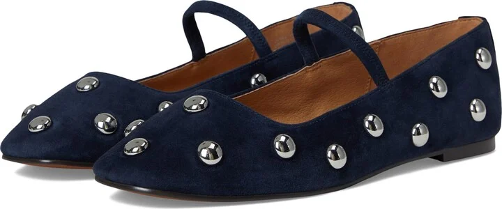 Madewell Women's Greta Elastic Mary Jane-Dome Stud Flat