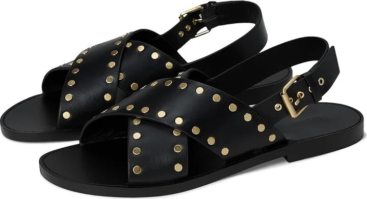Madewell Xband Sandal Women's Wedge Shoes True Black : 8.5 M, Leather