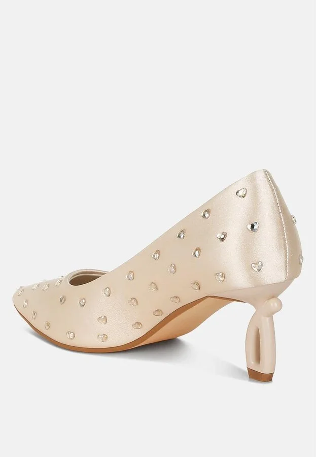 Madhara Heart-Shaped Rhinestones Pumps - Image 2