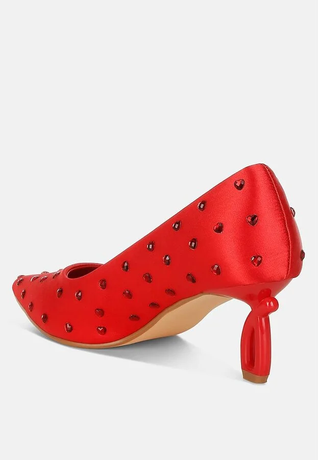 Madhara Heart-Shaped Rhinestones Pumps - Image 4