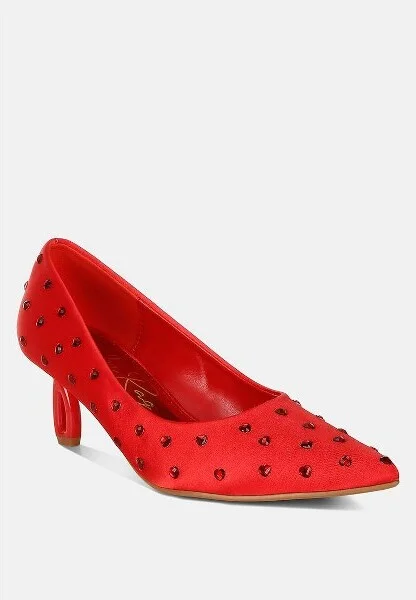 Madhara Heart-Shaped Rhinestones Pumps Women - Image 3