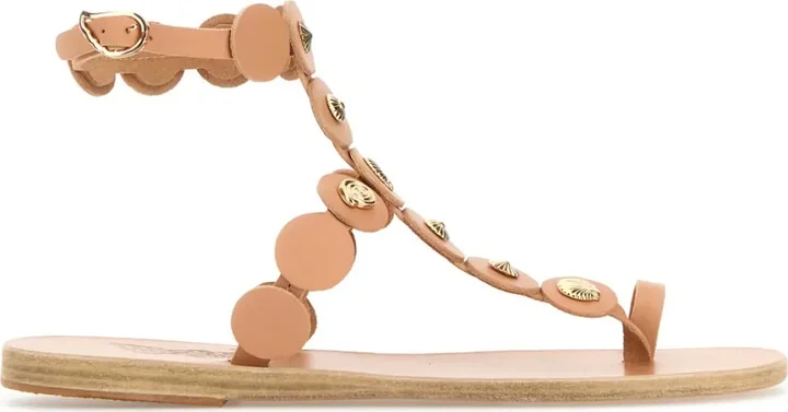 Madison leather disc-embellished sandals