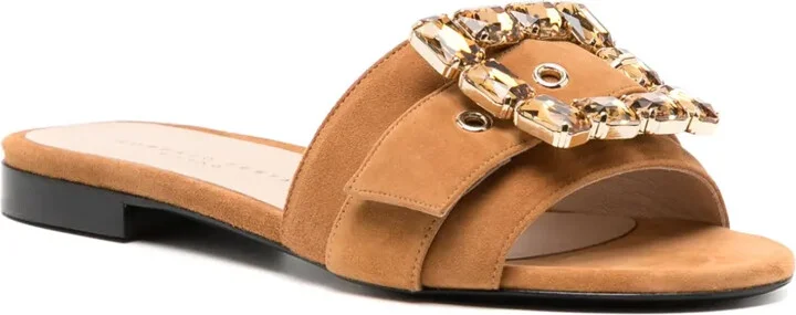 Madison Maison Fade Jeweled Buckle Khaki Sandals - Image 2