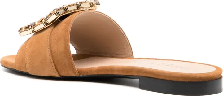 Madison Maison Fade Jeweled Buckle Khaki Sandals - Image 3