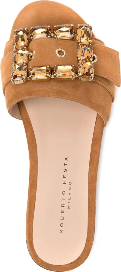Madison Maison Fade Jeweled Buckle Khaki Sandals - Image 4
