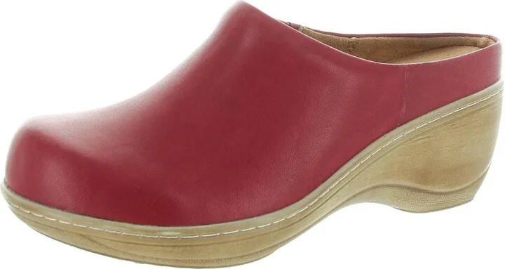 Madison Womens Leather Solid Clogs