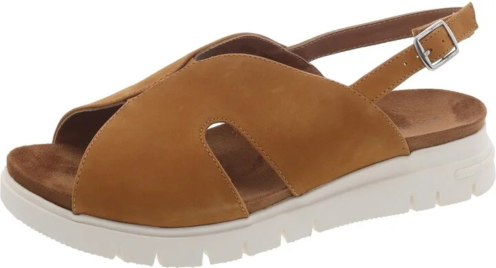 Madona Womens Leather Ankle Strap Slingback Sandals