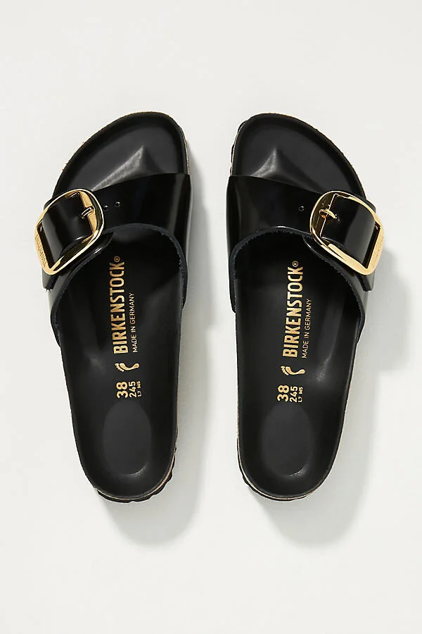 Madrid Big Buckle High Shine Sandals - Image 2