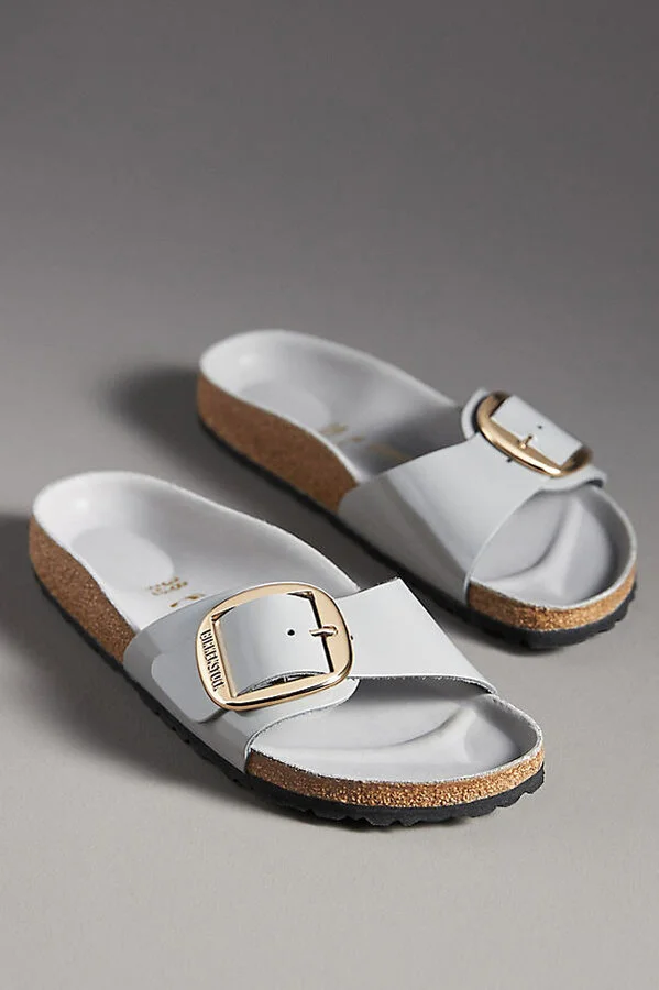 Madrid Big Buckle High Shine Sandals - Image 2