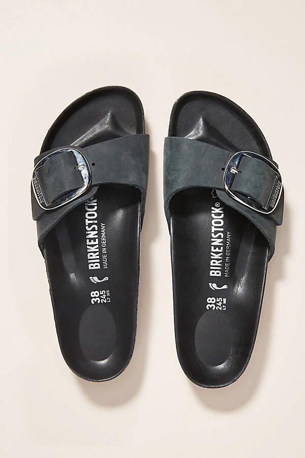 Madrid Big Buckle Nubuck Sandals - Image 2