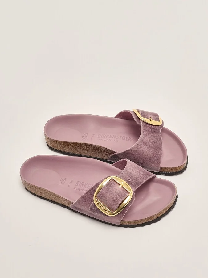Madrid Big Buckle Oiled Leather Sandal - Image 2