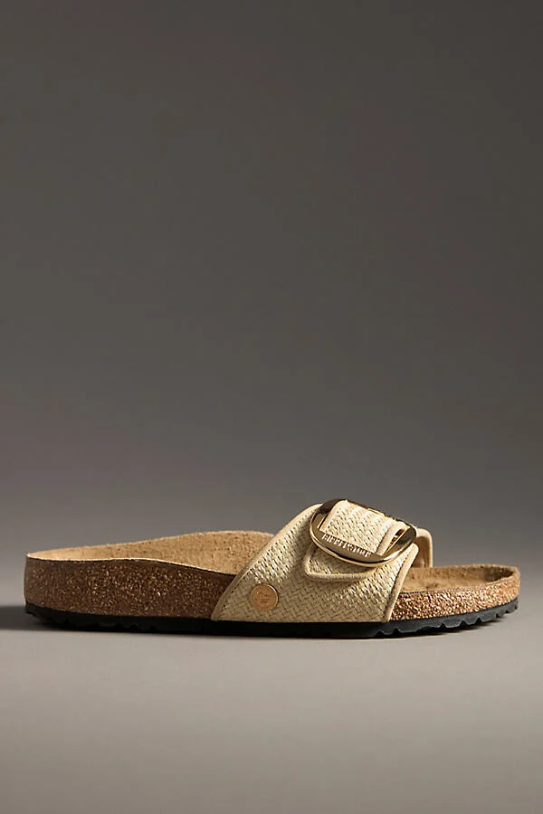 Madrid Big Buckle Raffia Sandals - Image 2