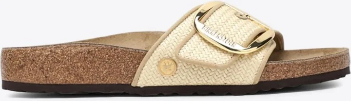 Madrid Big Buckle Raffia Slides
