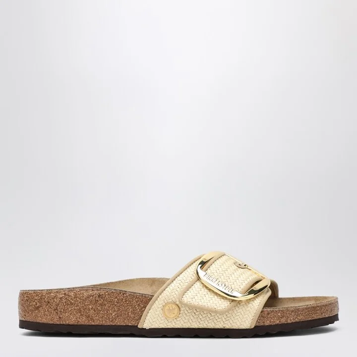 Madrid Big Buckle raffia slipper