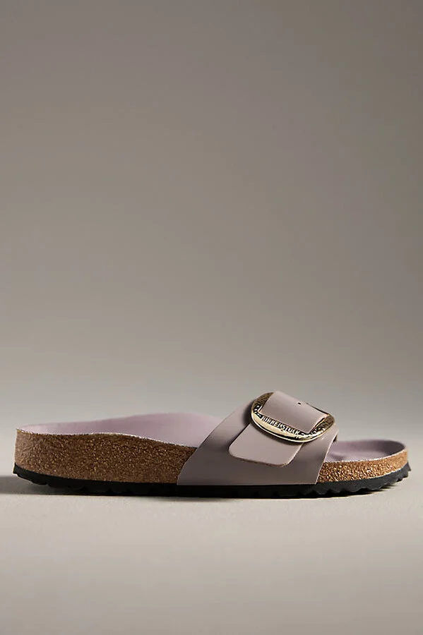 Madrid Big Hammered Buckle High Shine Sandals