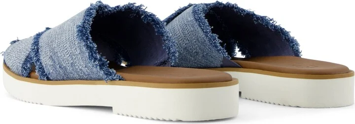Mae Crossover Slide Sandal Dark Sky Textured Denim - Image 5