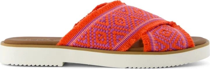Mae Crossover Slide Sandal Flame Global Woven