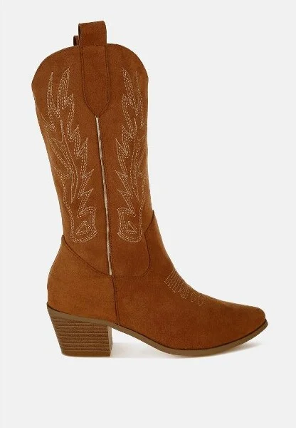 Mae Embroidery Detail Cowboy Boots Women