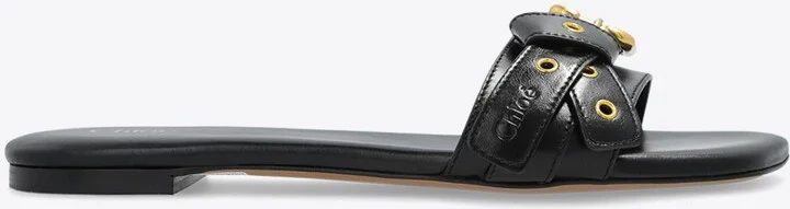 Mae Knotted-Strap Leather Flat Sandals