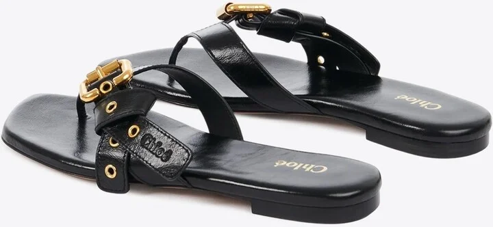 Mae Knotted-Strap Leather Thong Sandals - Image 3
