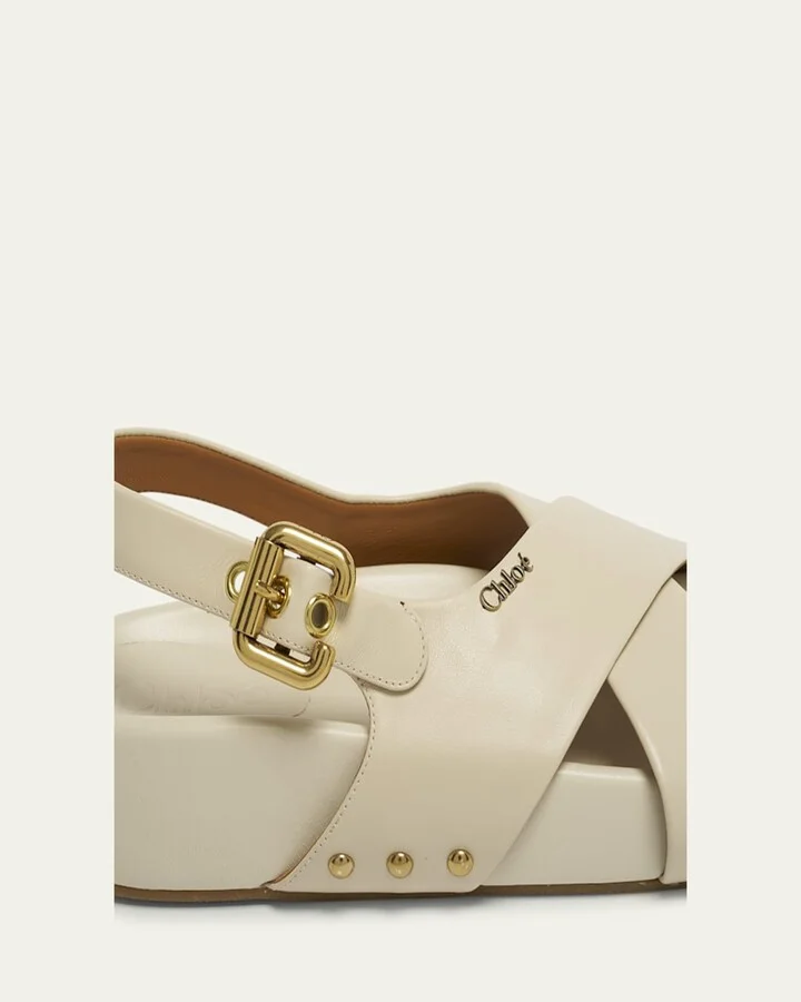 Mae Paddington Leather Crisscross Sandals - Image 6