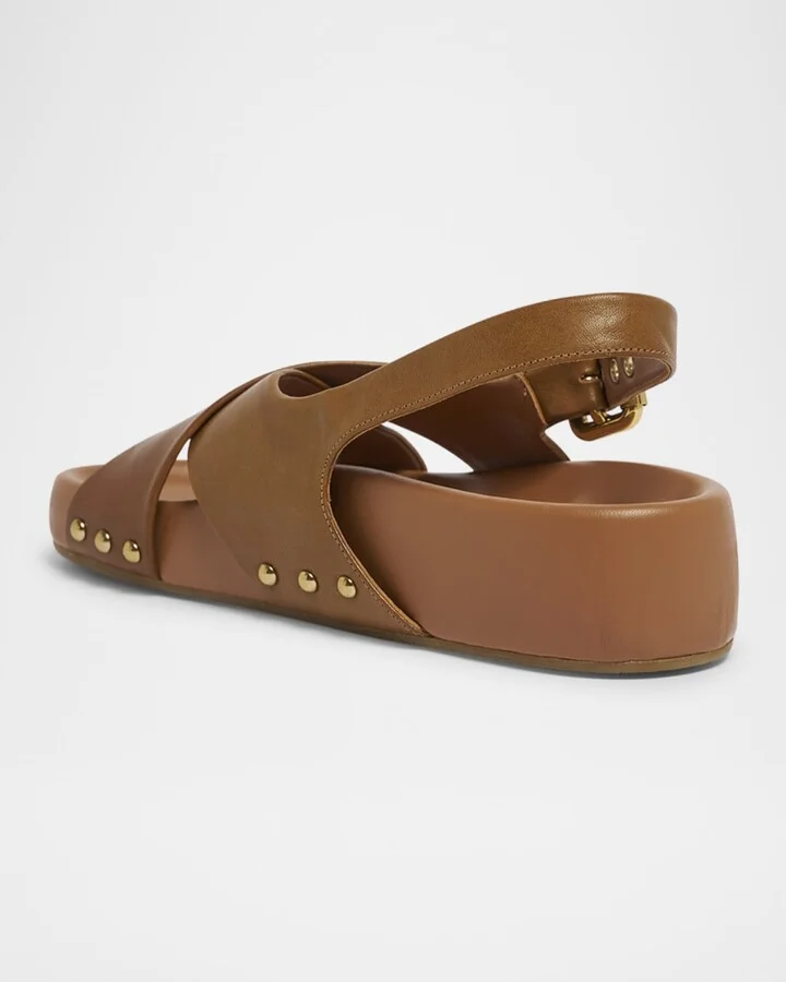 Mae Paddington Leather Crisscross Sandals - Image 3