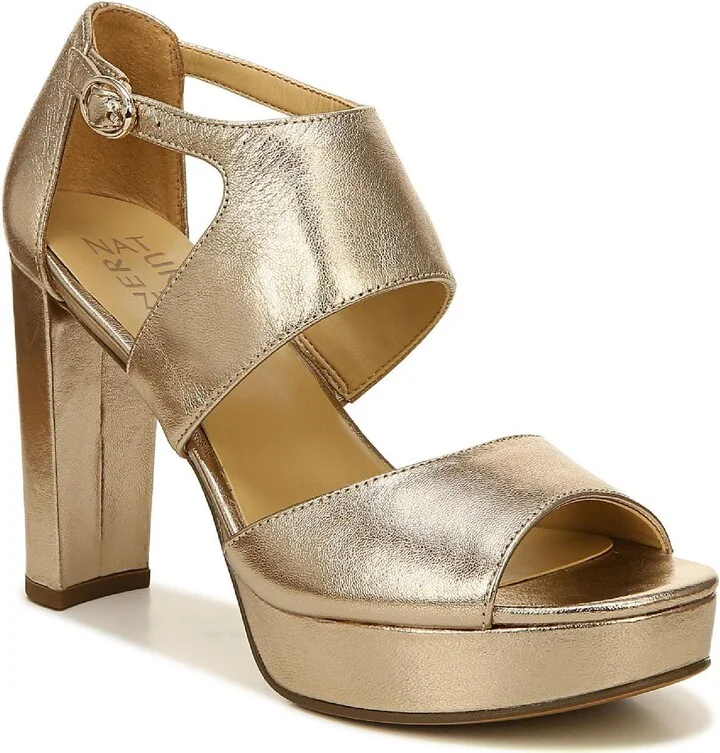Mae Womens Leather Ankle Strap Platform Sandals