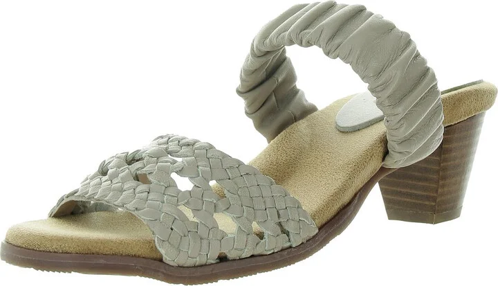 Mae Womens Woven Faux Leather Slide Sandals