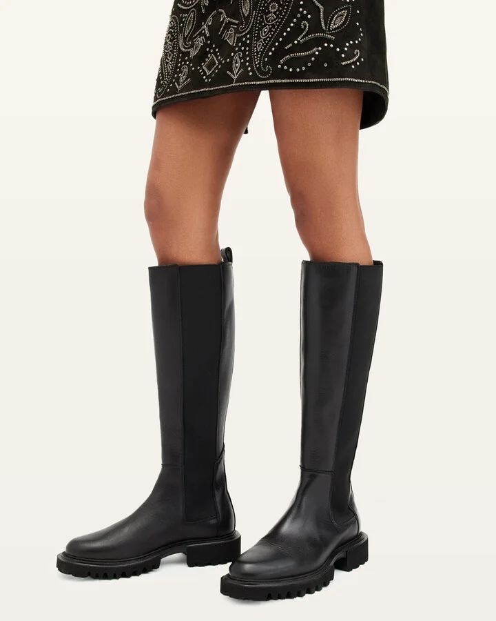 Maeve Knee High Slip On Leather Boots - Image 2