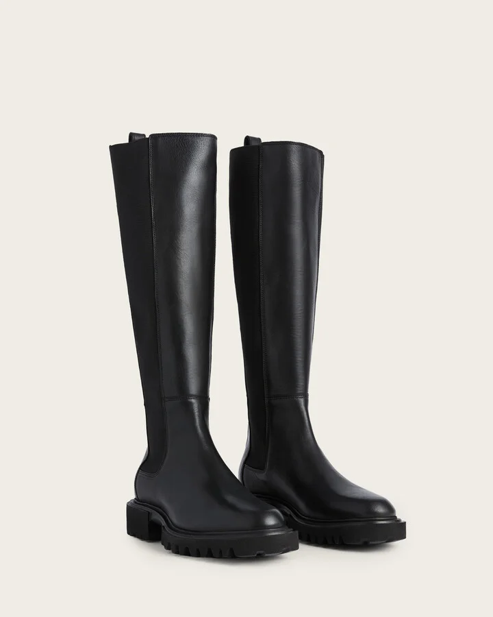 Maeve Knee High Slip On Leather Boots - Image 4