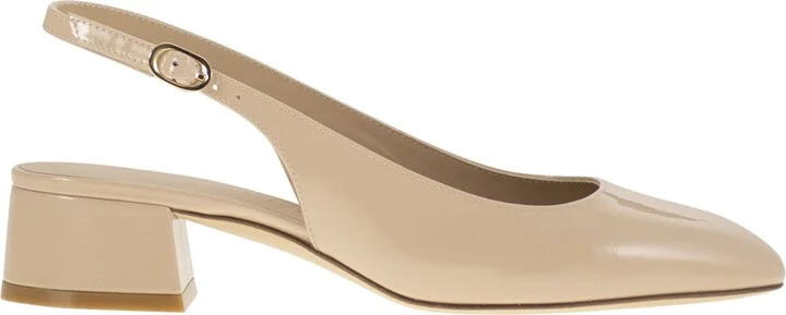 Maeve - Lacquered Leather Slingback