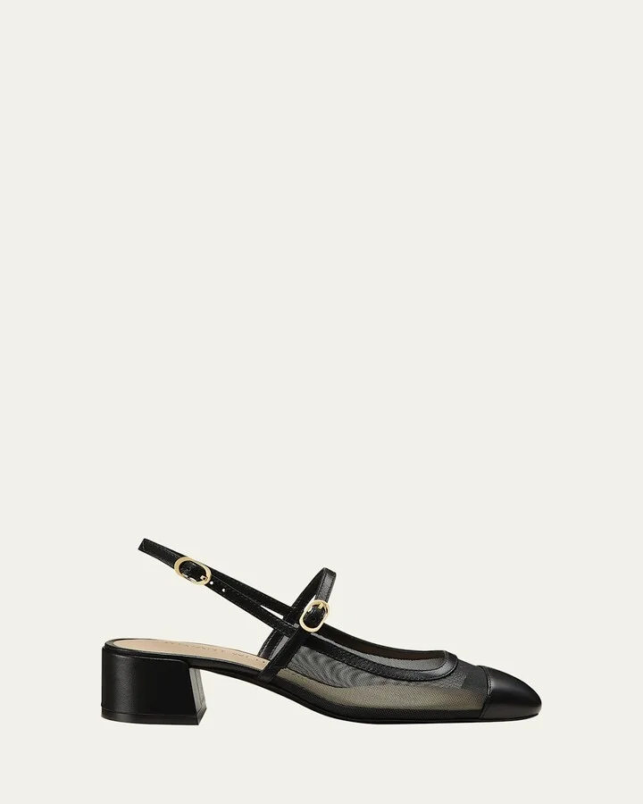 Maeve Mesh Mary Jane Slingback Pumps