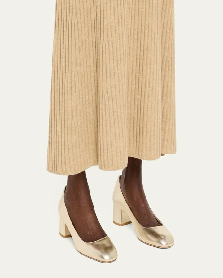 Maeve Metallic Block-Heel Pumps - Image 5
