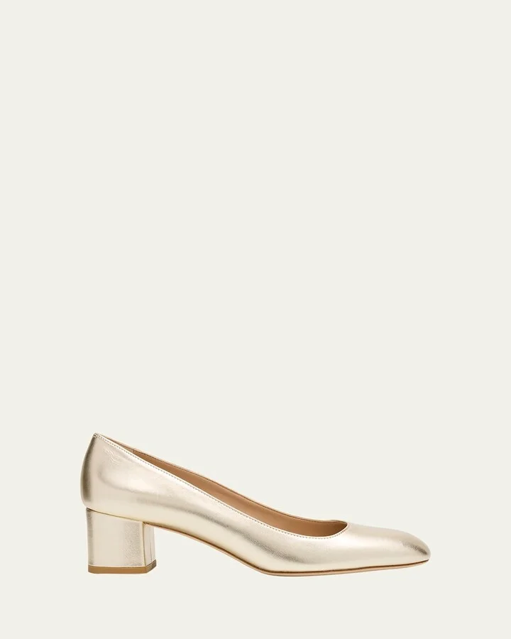 Maeve Metallic Block-Heel Pumps