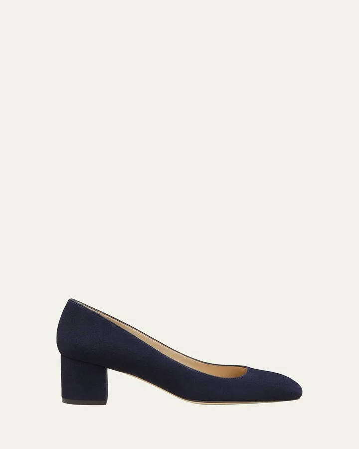Maeve Suede Block-Heel Pumps