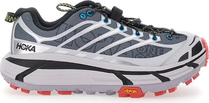 'Mafate' Grey Sneakers With Insert Design And Drawstring Closure In Synthetic Fiber Unisex