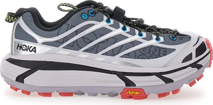 'mafate' Grey Sneakers With Insert Design And Drawstring Closure In Synthetic Fiber Unisex