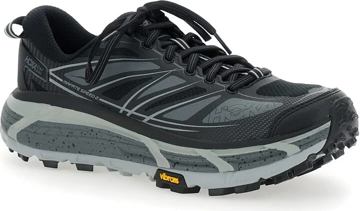 'mafate Speed 2' Black Low Top Sneakers With Logo Print On The Side In Tech Fabric Unisex - Image 2