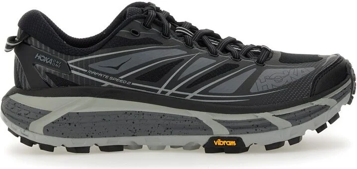 'Mafate Speed 2' Black Low Top Sneakers With Logo Print On The Side In Tech Fabric Unisex