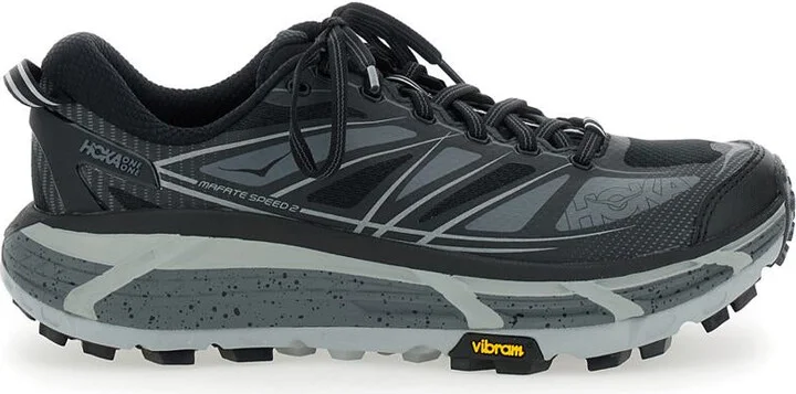 'Mafate Speed 2' Black Low Top Sneakers With Logo Print On The Side In Tech Fabric Unisex