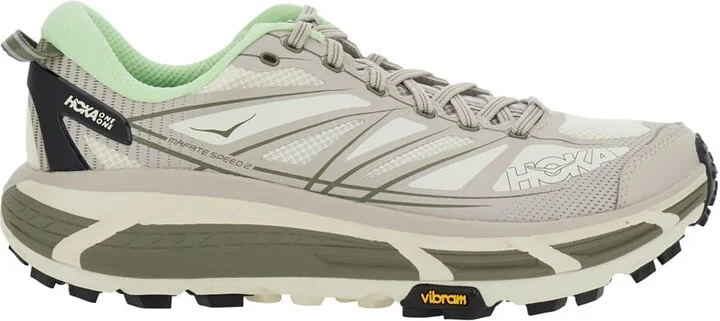 'mafate Speed 2' Grey Low Top Sneakers With Logo Print On The Side In Tech Fabric Unisex