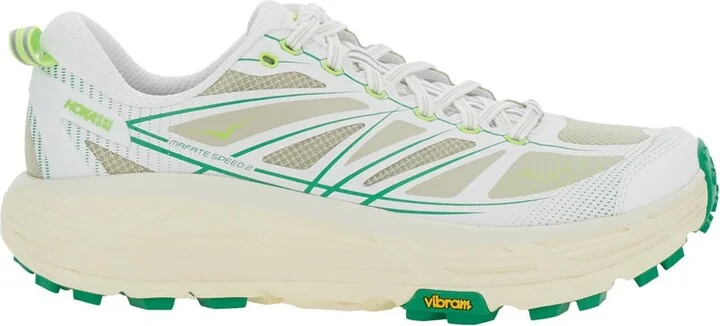 'mafate Speed 2' White Low Top Sneakers With Logo Patch On The Tongue And Contrasting Pull-tab At The Heel In Tech Fabric Unisex