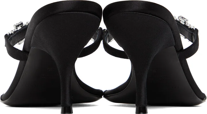 Magda Butrym Black Crystal Thong Heeled Sandals - Image 2