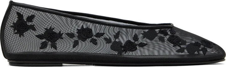 Magda Butrym Black Mesh Ballet Flats