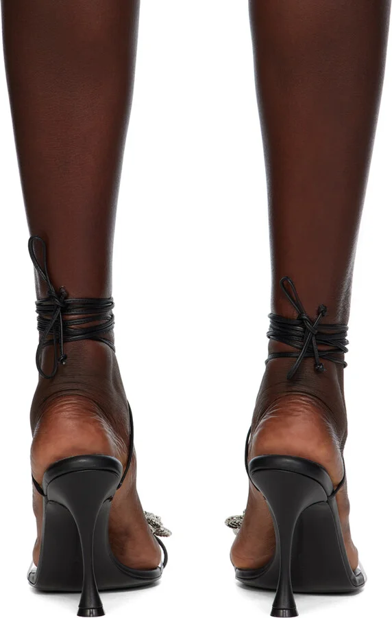Magda Butrym Black Strappy Jewelry Heeled Sandals - Image 2