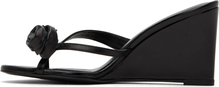 Magda Butrym Black Wedge Heeled Sandals - Image 3