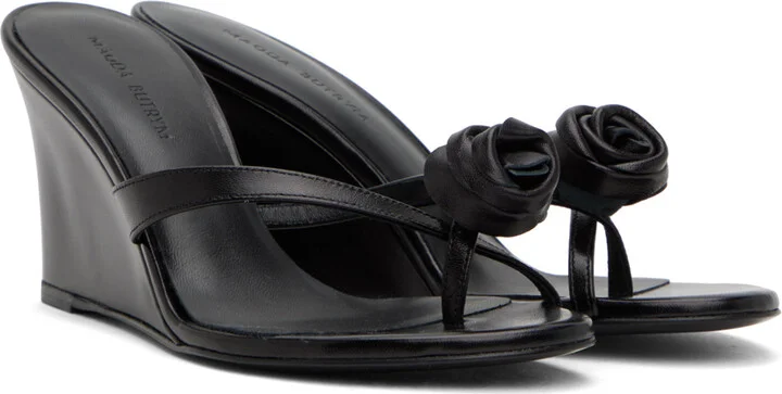 Magda Butrym Black Wedge Heeled Sandals - Image 4