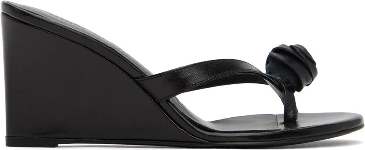 Magda Butrym Black Wedge Heeled Sandals