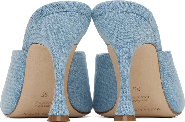 Magda Butrym Blue Square Toe Denim Mules - Image 2